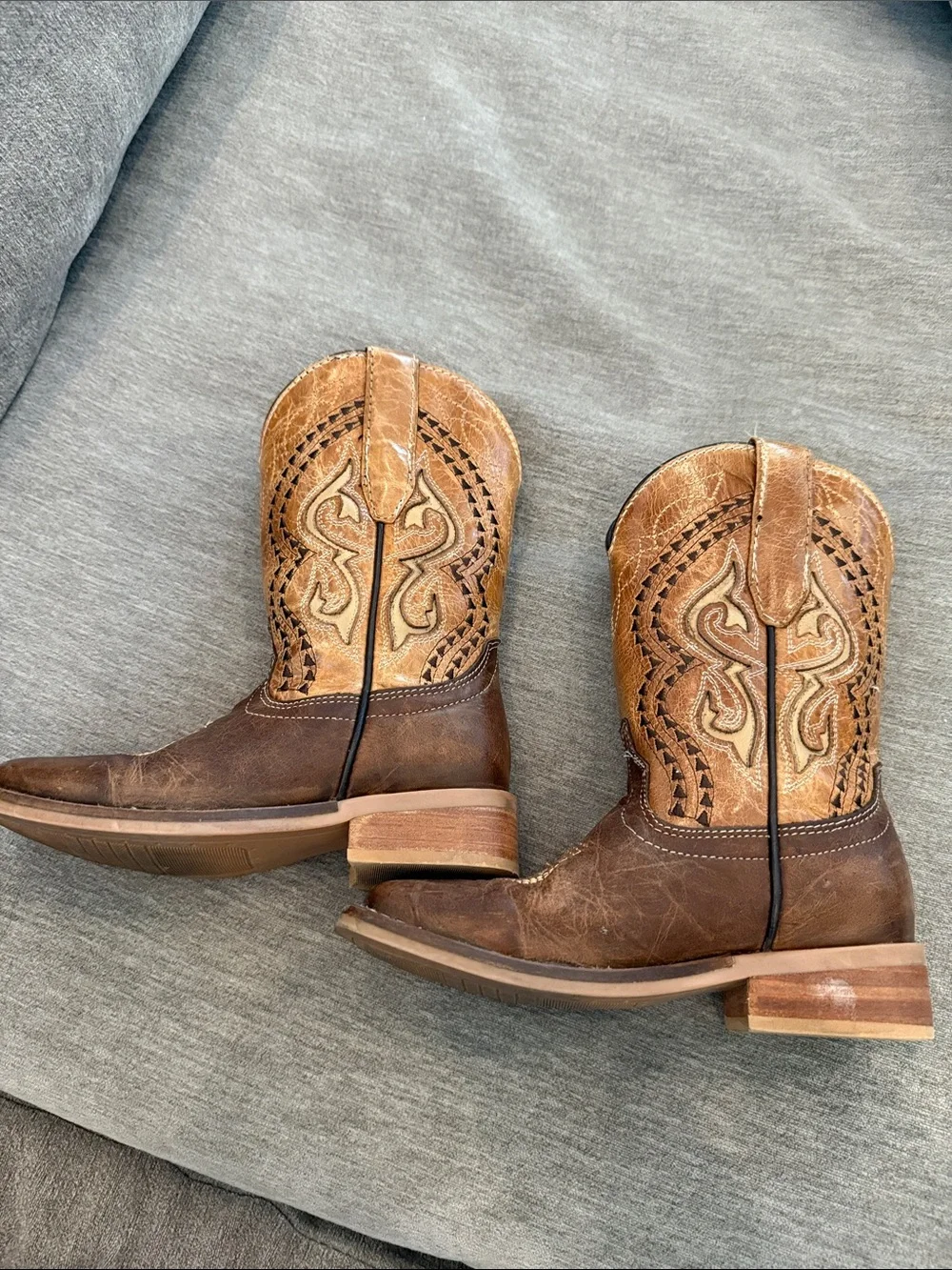 Brown Embroidered Cowboy Boots- toddler 11